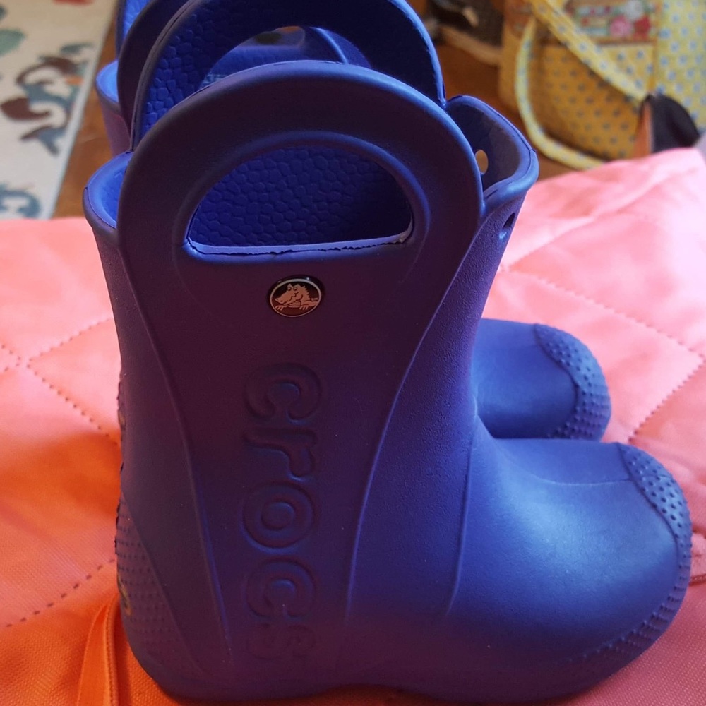 Kids blue CROCS Rain boots size 9